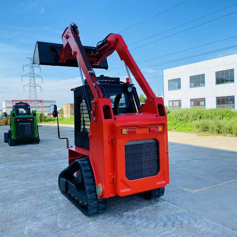 Minicarregadora com rastos de borracha