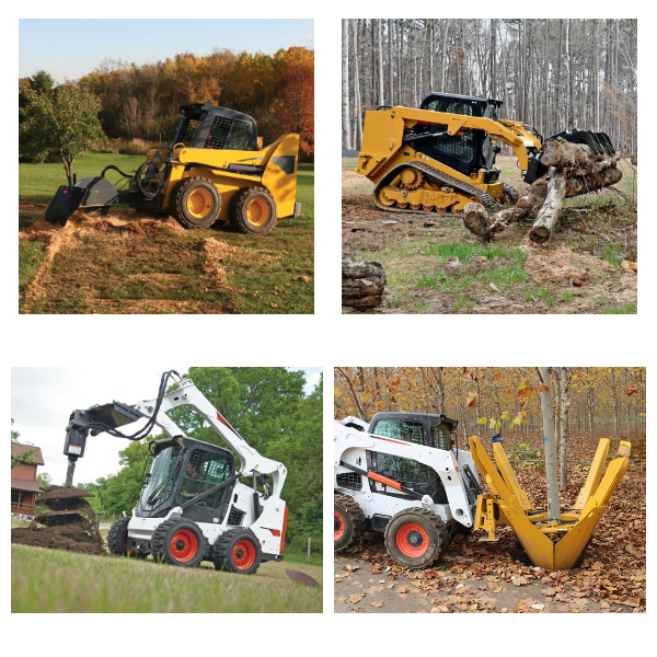 Minicarregadoras na área florestal